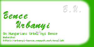 bence urbanyi business card